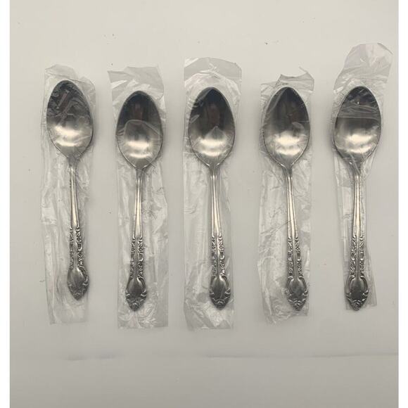 Vintage New Old Stock Orleans Silver Stainless Korea Lot Of 6 Teaspoons - Picture 1 of 7